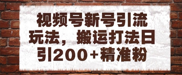 视频号新号引流玩法，搬运打法日引200+精准粉，可矩阵放大【揭秘】 - 副业联盟-副业联盟