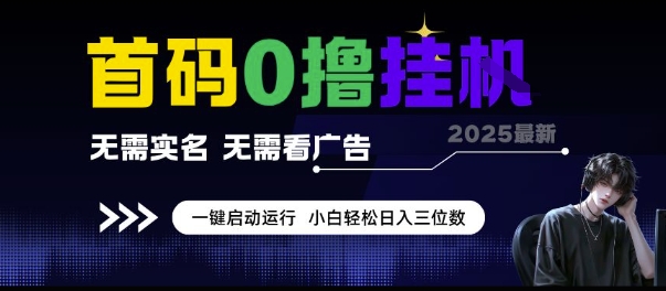 首码0撸挂G项目，无需实名无需看广告 一键启动运行，小白轻松日入三位数【揭秘】 - 副业联盟-副业联盟