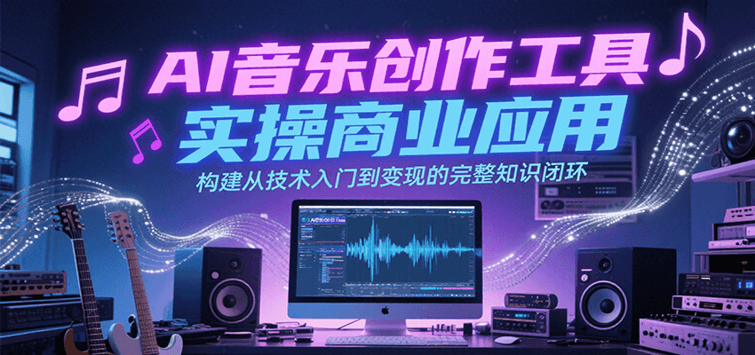 AI音乐创作工具实操商业应用，构建从技术入门到变现的完整知识闭环 - 副业联盟-副业联盟