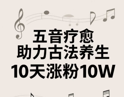 古法五音养生教程，五音疗愈的视频的制作方法，2-4小时就能学会，作者10天涨粉10W - 副业联盟-副业联盟