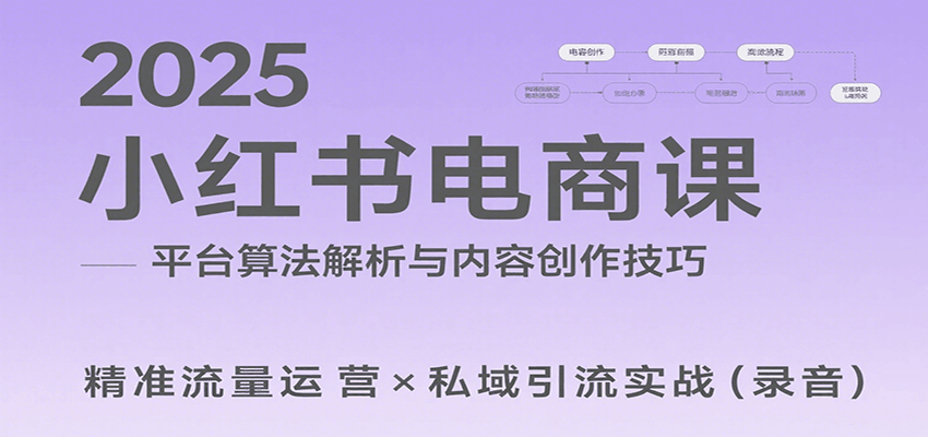 2025小红书电商课：解析算法，创作高转化内容，助力卖家获取流量实现变现(录音) - 副业联盟-副业联盟