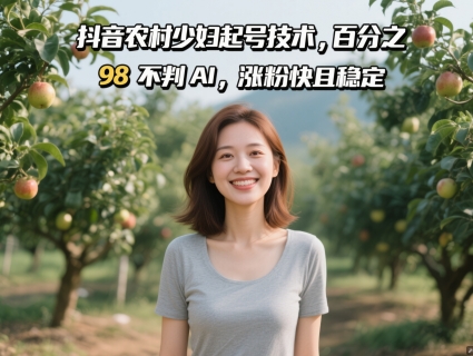 抖音农村少妇起号技术，百分之98不判AI，涨粉快且稳定 - 副业联盟-副业联盟