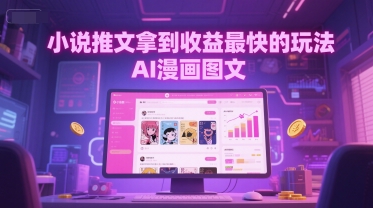 小说推文拿到收益最快的玩法，AI漫画图文 - 副业联盟-副业联盟