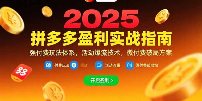 拼多多盈利实战指南，强付费玩法，活动爆流技术，微付费破局方案(更新7月 - 副业联盟-副业联盟