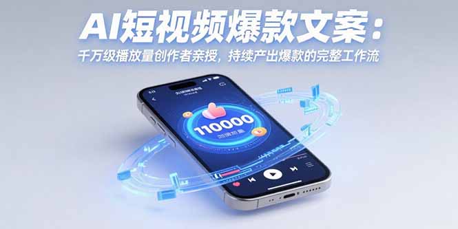 AI短视频爆款文案：千万级播放量创作者亲授，持续产出爆款的完整工作流 - 副业联盟-副业联盟