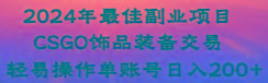 2024年最佳副业项目 CSGO饰品装备交易 轻易操作单账号日入200+ - 副业联盟-副业联盟