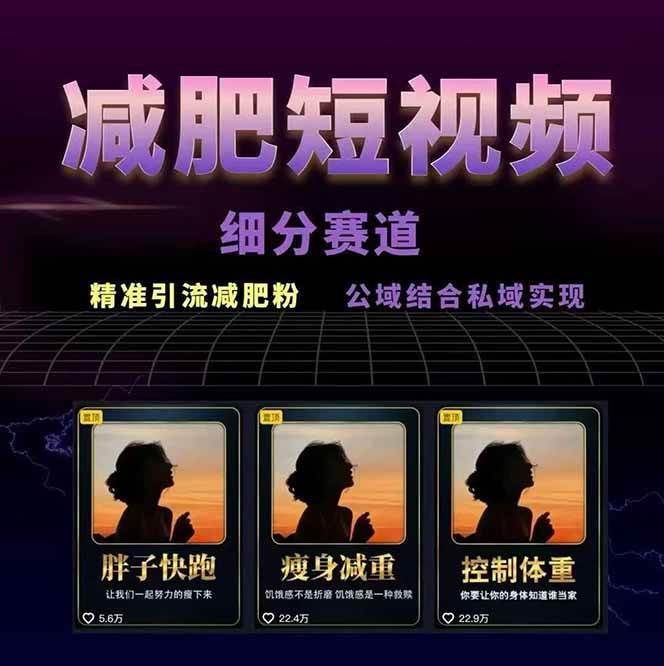 图片[2]|减肥短视频运营实战课：含素材制作、剪映教学，讲精准引流、变现设计与内容模板技巧 - 副业联盟|副业联盟
