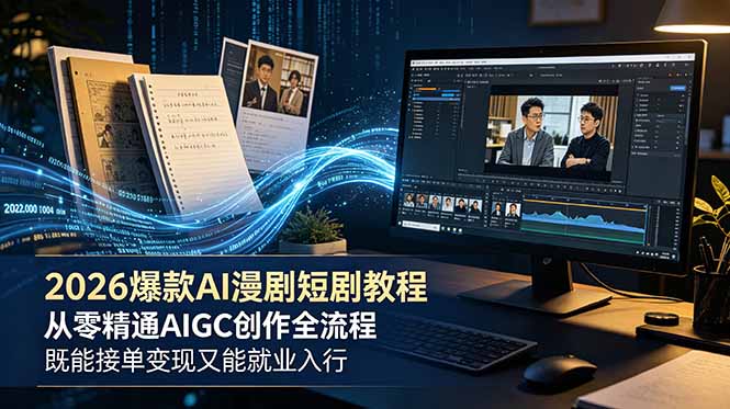 2026 爆款 AI 漫剧短剧教程 从零精通 AIGC 创作全流程 既能接单变现又能就业入行 - 副业联盟|副业联盟