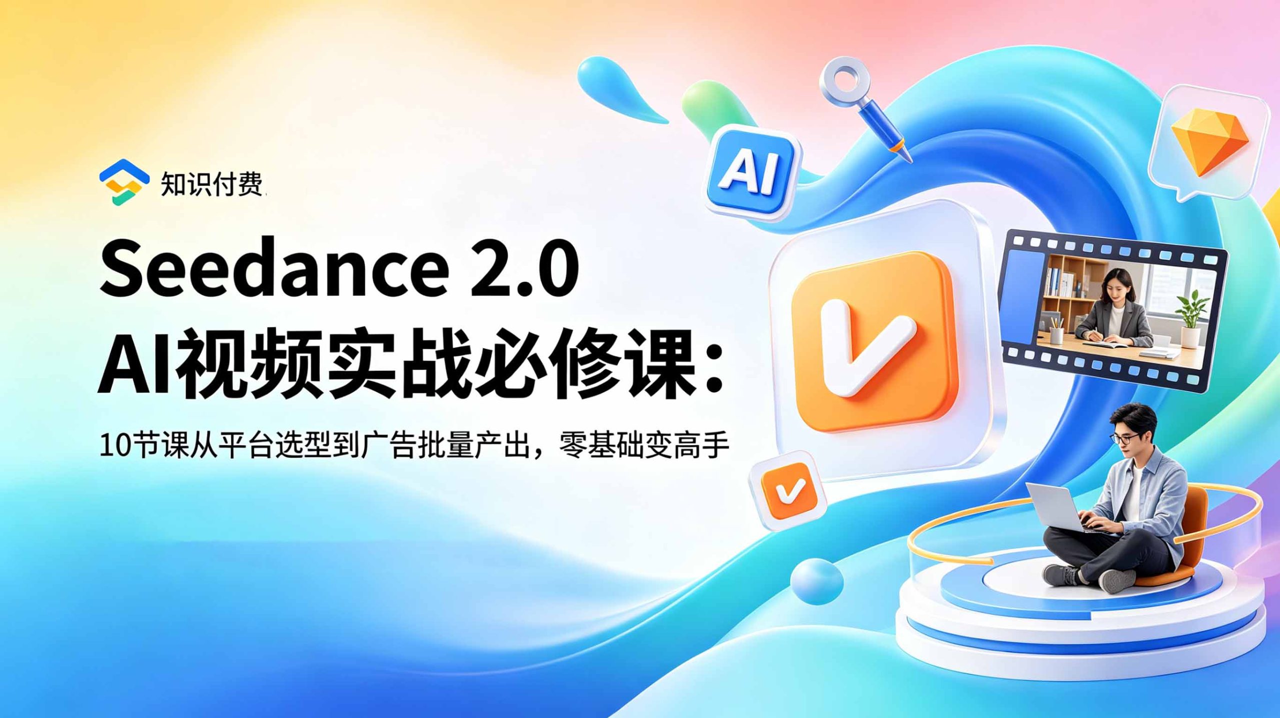 Seedance 2.0 AI视频实战必修课:10节课从平台选型到广告批量产出,零基础变高手|副业联盟