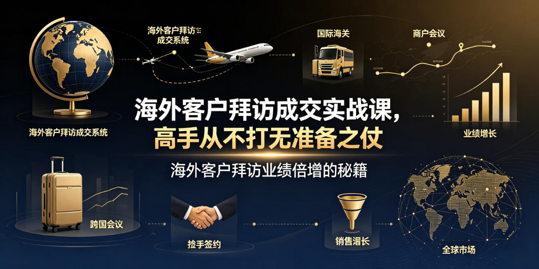 海外客户拜访成交实战课,高手从不打无准备之仗,海外客户拜访业绩倍增的秘籍|副业联盟
