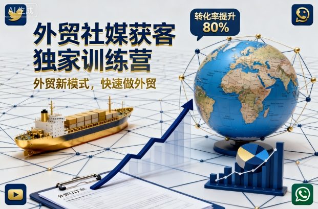 外贸社媒获客独家训练营,外贸新模式,快速做外贸(更新26年6月)|副业联盟