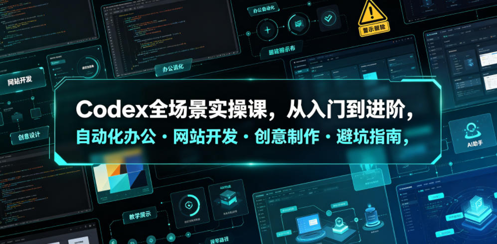 Codex全场景实操课,从入门到进阶,自动化办公・网站开发・创意制作・避坑指南,全流程教学|副业联盟