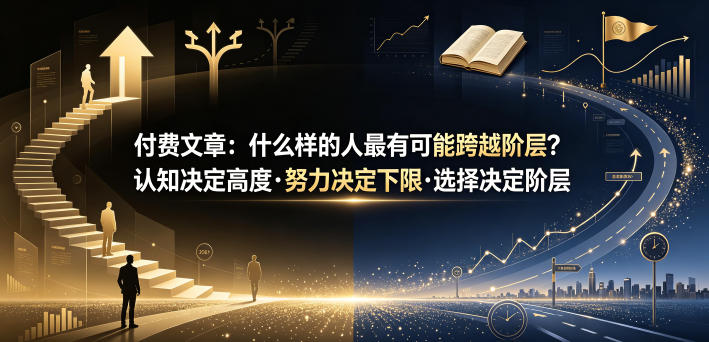 付费文章:什么样的人最有可能跨越阶层?认知决定高度·努力决定下限·选择决定阶层|副业联盟