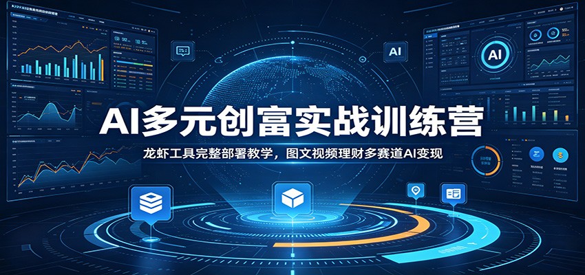 AI多元创富实战训练营:龙虾工具完整部署教学,图文视频理财多赛道AI变现|副业联盟