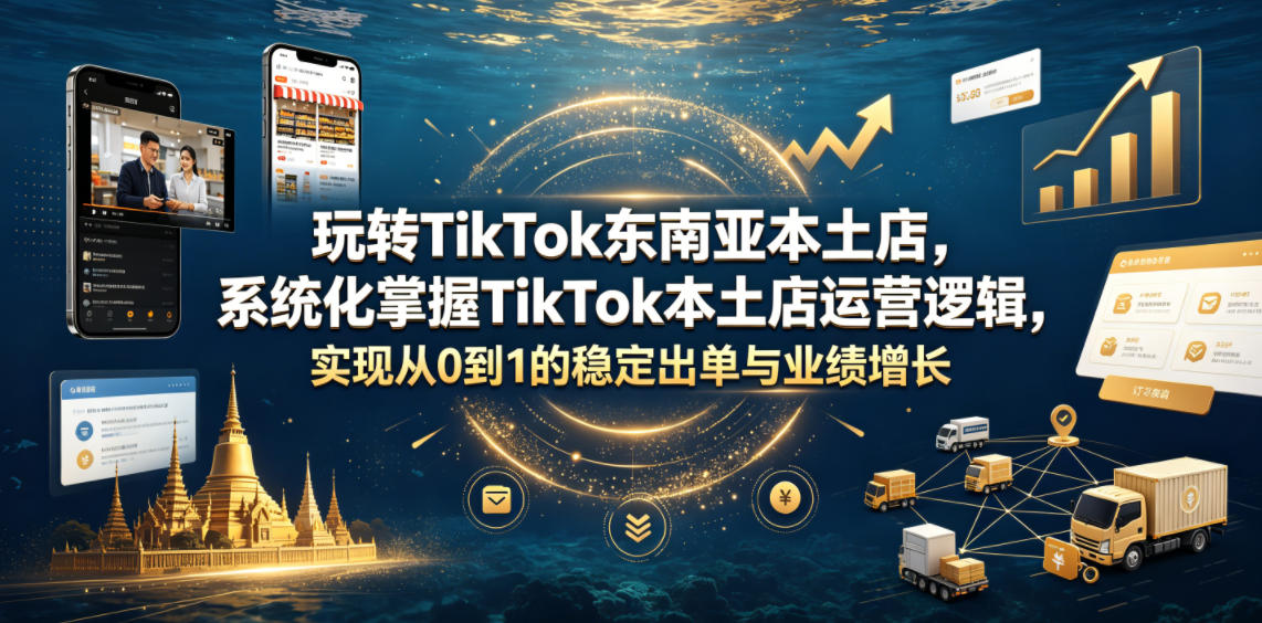 玩转TikTok东南亚本土店，系统化掌握TikTok本土店运营逻辑，实现从0到1的稳定出单与业绩增长|副业联盟