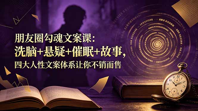 朋友圈勾魂文案课:洗脑+悬疑+催眠+故事,四大人性文案体系让你不销而售|副业联盟