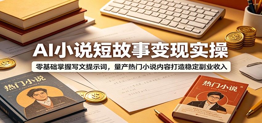 AI小说短故事变现实操:零基础掌握写文提示词,量产热门小说内容打造稳定副业收入|副业联盟