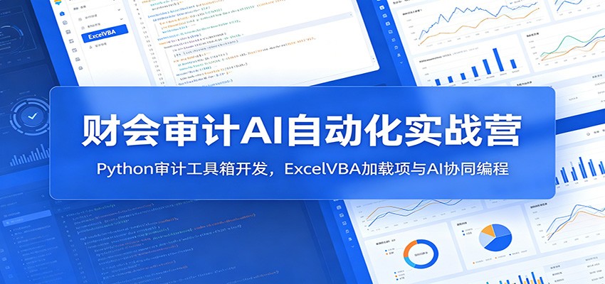 财会审计AI自动化实战营:Python审计工具箱开发,ExcelVBA加载项与AI协同编程|副业联盟
