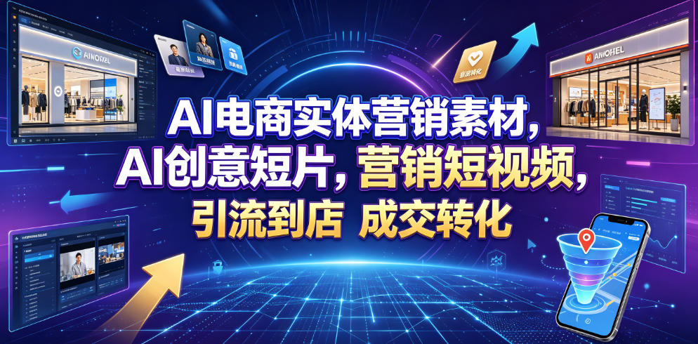 AI电商实体营销素材,AI创意短片,高效打造营销短视频,轻松引流到店,稳定提升门店客流与成交转化|副业联盟