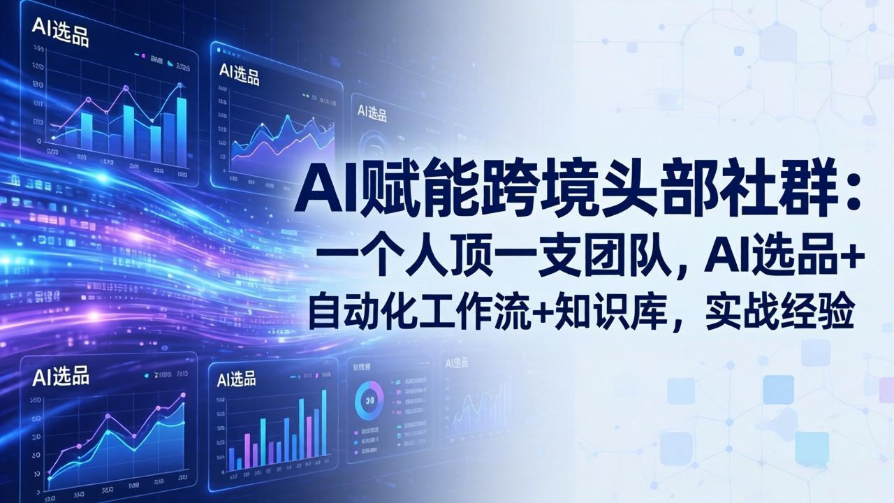 AI赋能跨境头部社群-更新6月:一个人顶一支团队,AI选品+自动化工作流+知识库,实战经验|副业联盟