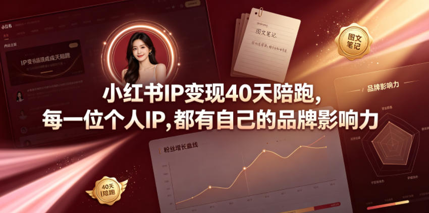 小红书IP变现40天陪跑，每一位个人IP，都有自己的品牌影响力 - 副业联盟|副业联盟