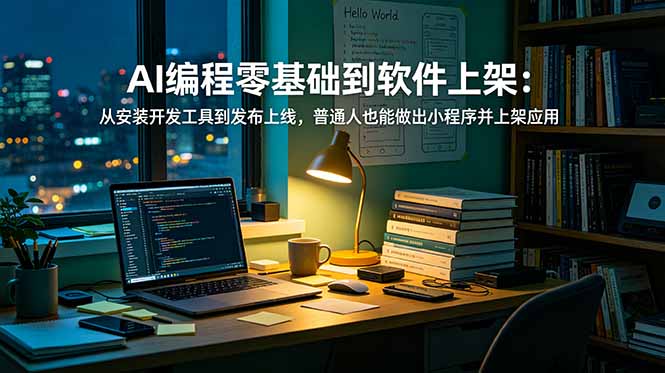 AI编程零基础到软件上架:从安装开发工具到发布上线,普通人也能做出小程序并上架应用商店|副业联盟