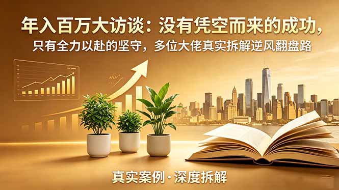 年入百万大访谈-更新:没有凭空而来的成功,只有全力以赴的坚守,多位大佬真实拆解逆风翻盘路|副业联盟