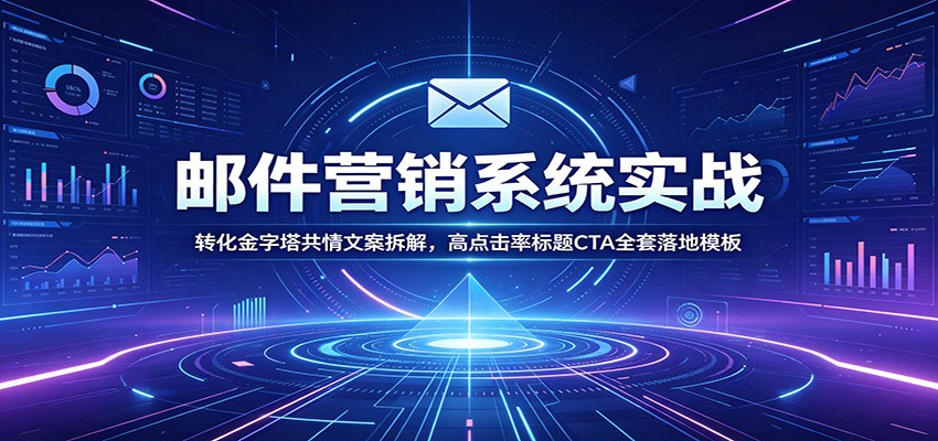 邮件营销系统实战:转化金字塔共情文案拆解,高点击率标题CTA全套落地模板|副业联盟