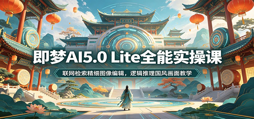 即梦AI5.0 Lite全能实操课:联网检索精细图像编辑,逻辑推理国风画面教学|副业联盟