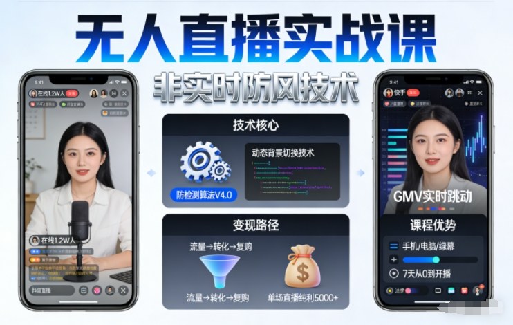 宝子哥无人直播实战课,非实时防风技术,聚焦抖音快手等平台直播带货,轻松开启直播变现之路(更新2026年07月02日)|副业联盟