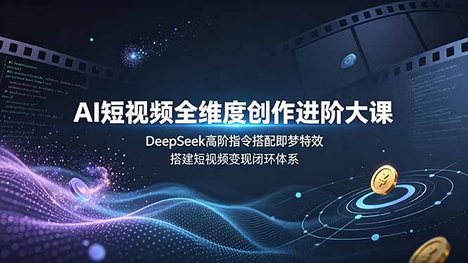 AI短视频全维度创作进阶大课，DeepSeek高阶指令搭配即梦特效，搭建短视频变现闭环体系 - 副业联盟|副业联盟