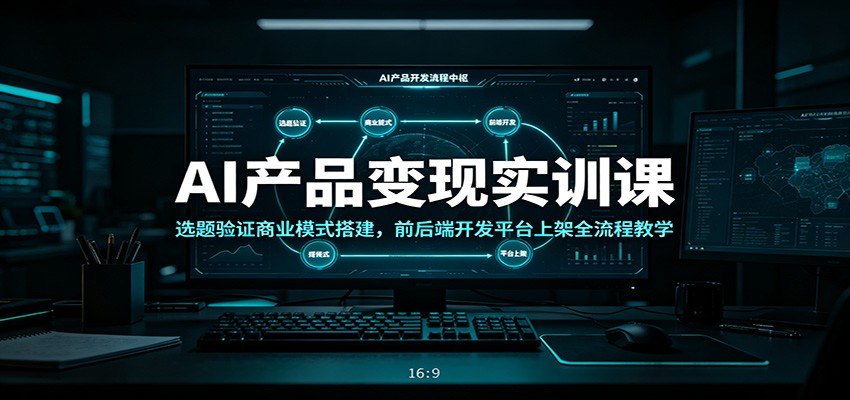AI产品变现实训课:选题验证商业模式搭建,前后端开发平台上架全流程教学|副业联盟