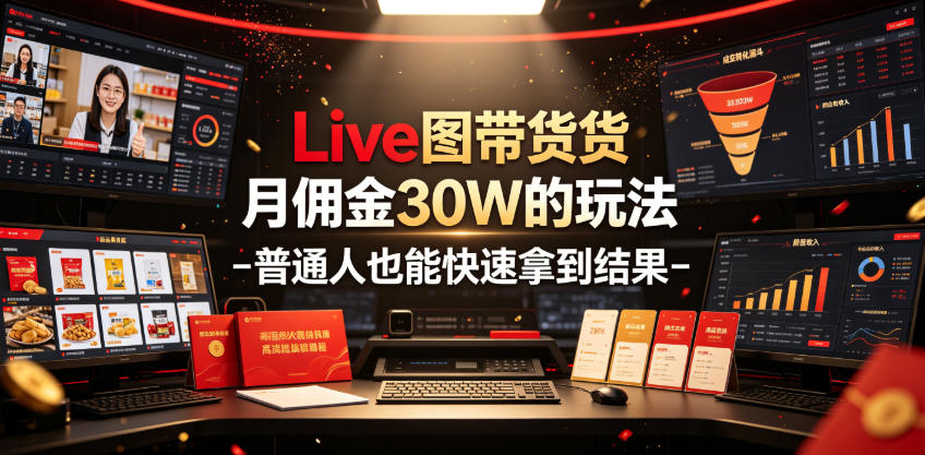 Live图带货月佣金30W的玩法-普通人也能快速拿到结果|副业联盟