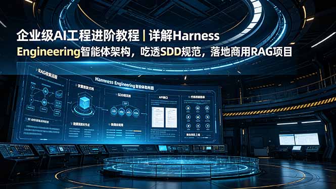 企业级AI工程进阶教程|详解Harness Engineering智能体架构,吃透SDD规范,落地商用RAG项目|副业联盟