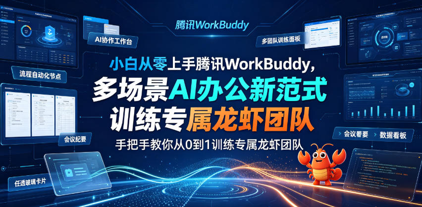小白从零上手腾讯WorkBuddy，多场景AI办公新范式实战，手把手教你从0到1训练专属龙虾团队 - 副业联盟|副业联盟