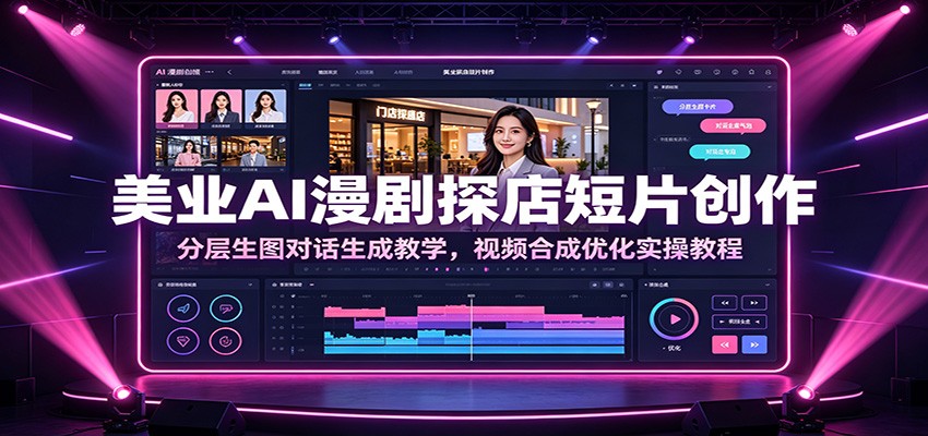 美业AI漫剧探店短片创作:分层生图对话生成教学,视频合成优化实操教程|副业联盟