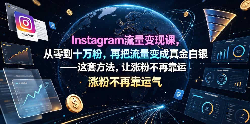 Instagram流量变现课,从零到十万粉,再把流量变成真金白银——这套方法,让涨粉不再靠运气【原创双语字幕】|副业联盟