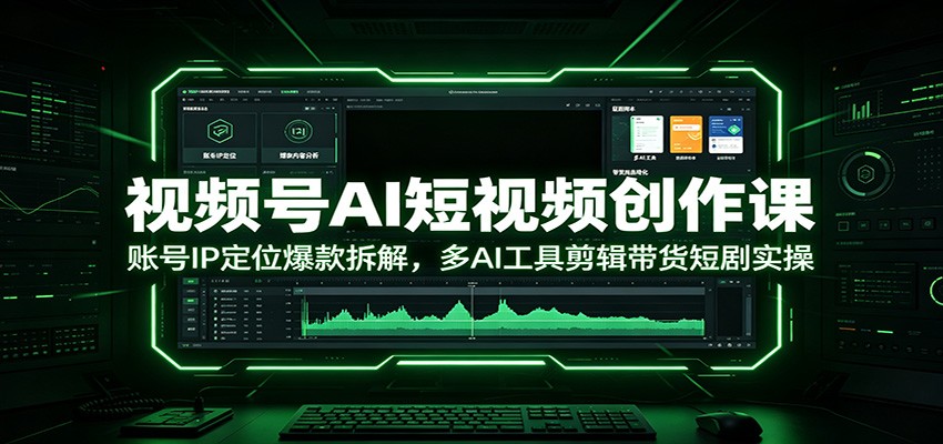 视频号AI短视频创作课:账号IP定位爆款拆解,多AI工具剪辑带货短剧实操|副业联盟