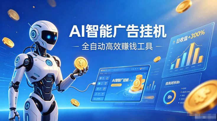 AI智能广告挂G,在家自动賺收益,全程无需人工操作、不用直播、不用拉人【揭秘】|副业联盟