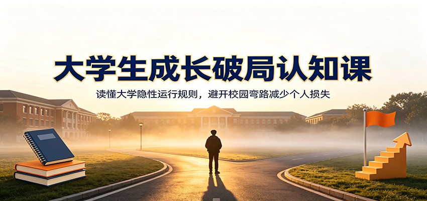 大学生成长破局认知课：读懂大学隐性运行规则，避开校园弯路减少个人损失|副业联盟