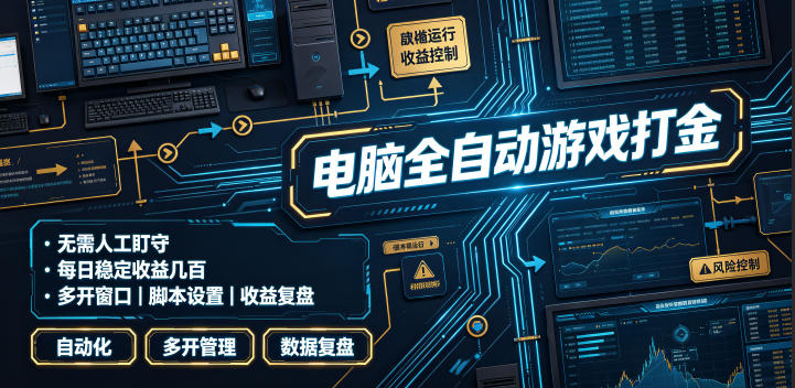 电脑全自动游戏打金，无需人工盯守，每日稳定收益几百！【揭秘】|副业联盟
