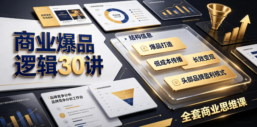 商业爆品逻辑30讲|拆解各行各业头部品牌盈利模式,吃透爆品打造、低成本传播、长效变现全套商业思维课|副业联盟