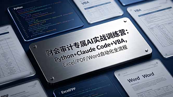 财会审计专属 AI实战训练营-更新:Python+Claude Code+VBA,Excel/PDF/Word自动化全流程|副业联盟