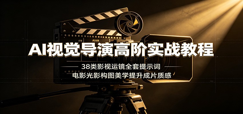 AI视觉导演高阶实战教程:38类影视运镜全套提示词,电影光影构图美学提升成片质感|副业联盟