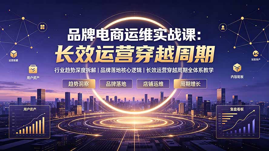 品牌电商运维实战课：行业趋势深度拆解｜品牌落地核心逻辑｜长效运营穿越周期全体系教学|副业联盟