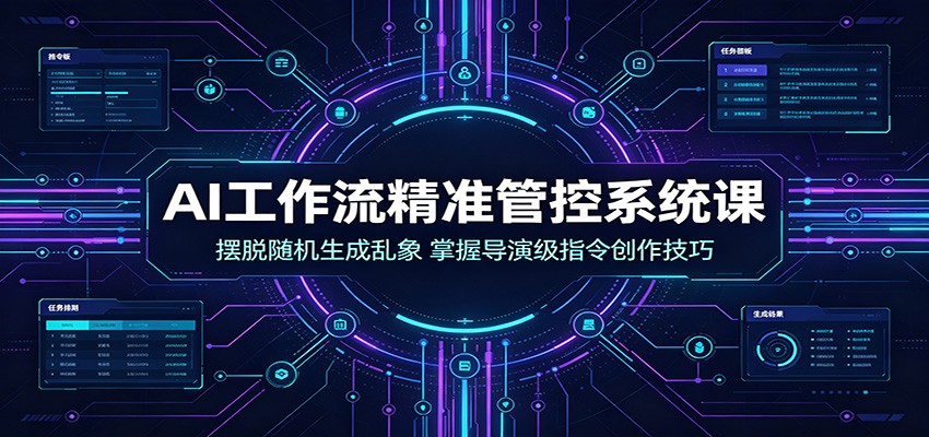 AI工作流精准管控系统课:摆脱随机生成乱象,掌握导演级指令创作技巧|副业联盟