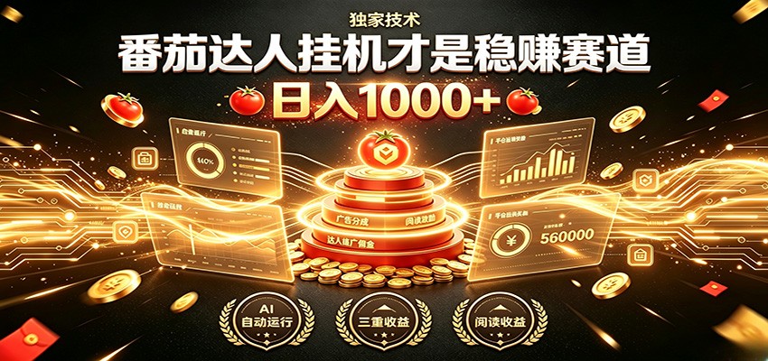 别再瞎找副业!番茄达人挂机才是稳赚赛道 日入1000+|副业联盟