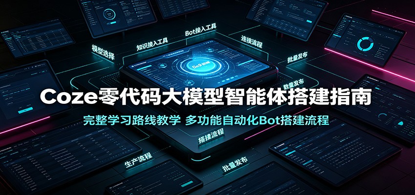 Coze零代码大模型智能体搭建指南:完整学习路线教学,多功能自动化Bot搭建流程|副业联盟
