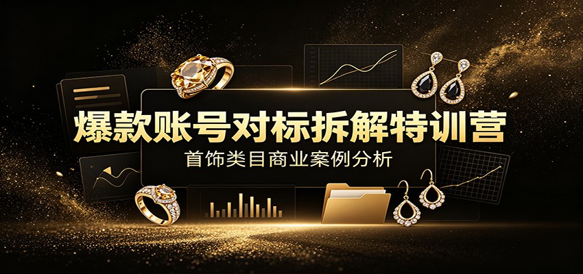 爆款账号对标拆解特训营:首饰类目商业案例分析,配套完整资料内容|副业联盟