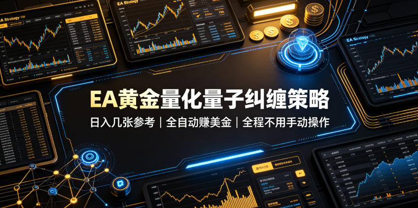 EA黄金量化量子纠缠策略,日入几张,全自动賺美金,全程不用手动操作!【揭秘】|副业联盟